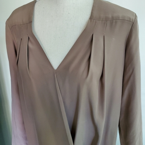 Revolve | Amanda Uprichard Long Sleeved Silk Foldover Dress - Picture 4 of 11